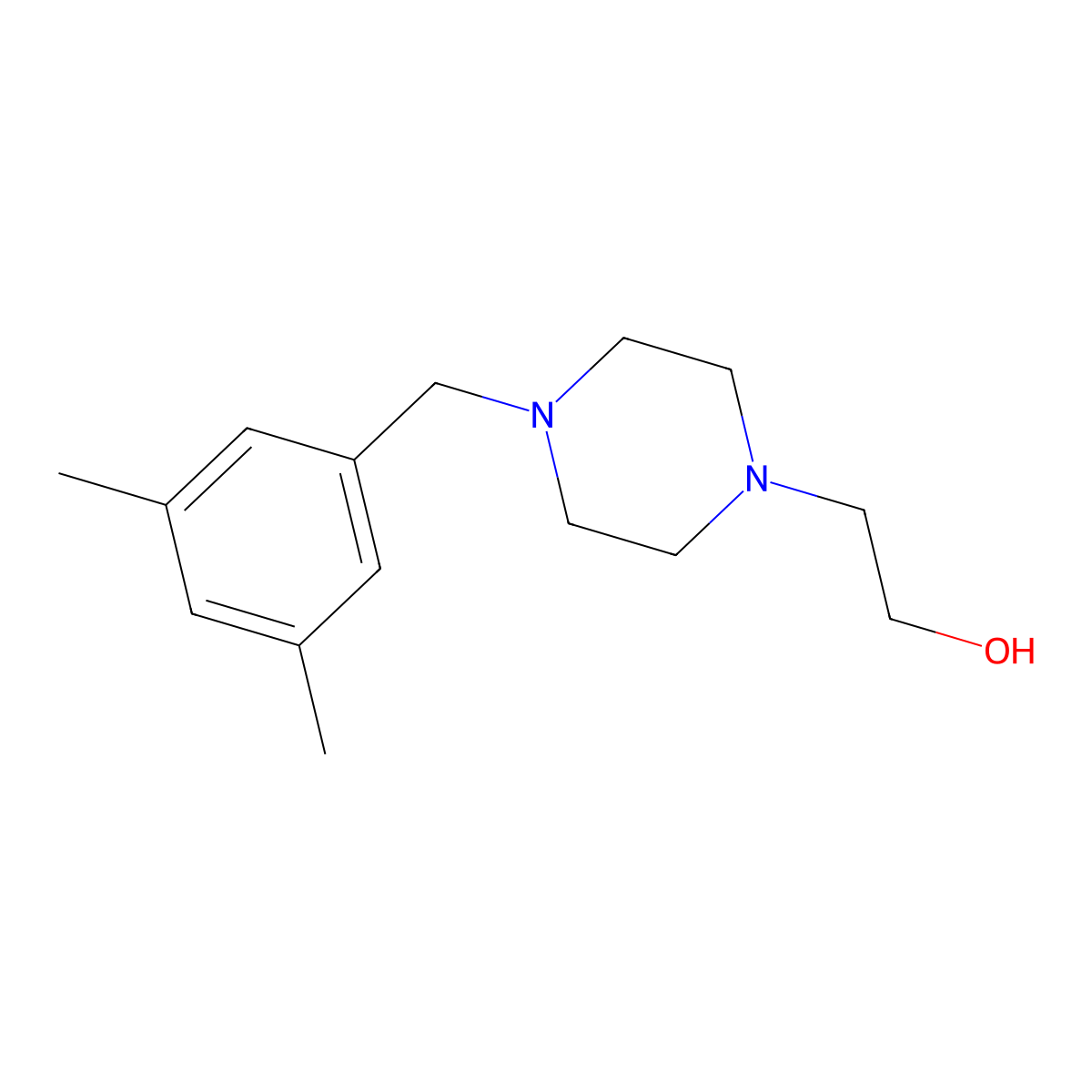 2-(4-(3,5-Dimethylbenzyl)piperazin-1-yl)ethan-1-ol molecular structure, CAS 1181878-90-9
