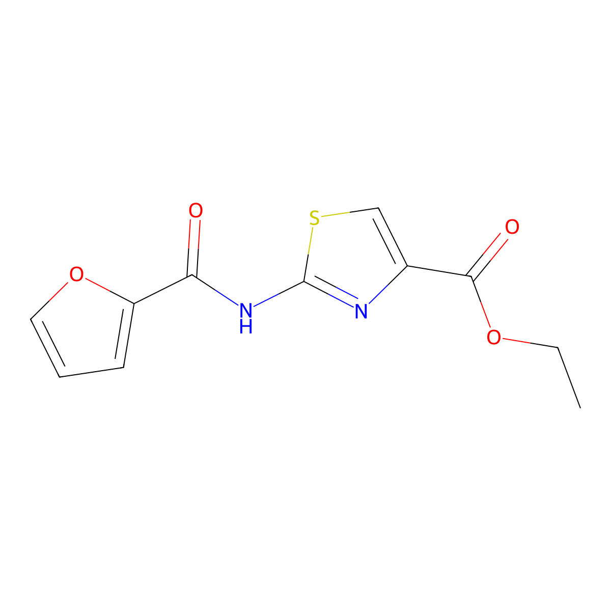 Ethyl 2-(furan-2-carboxamido)thiazole-4-carboxylate molecular structure, CAS 1181896-93-4