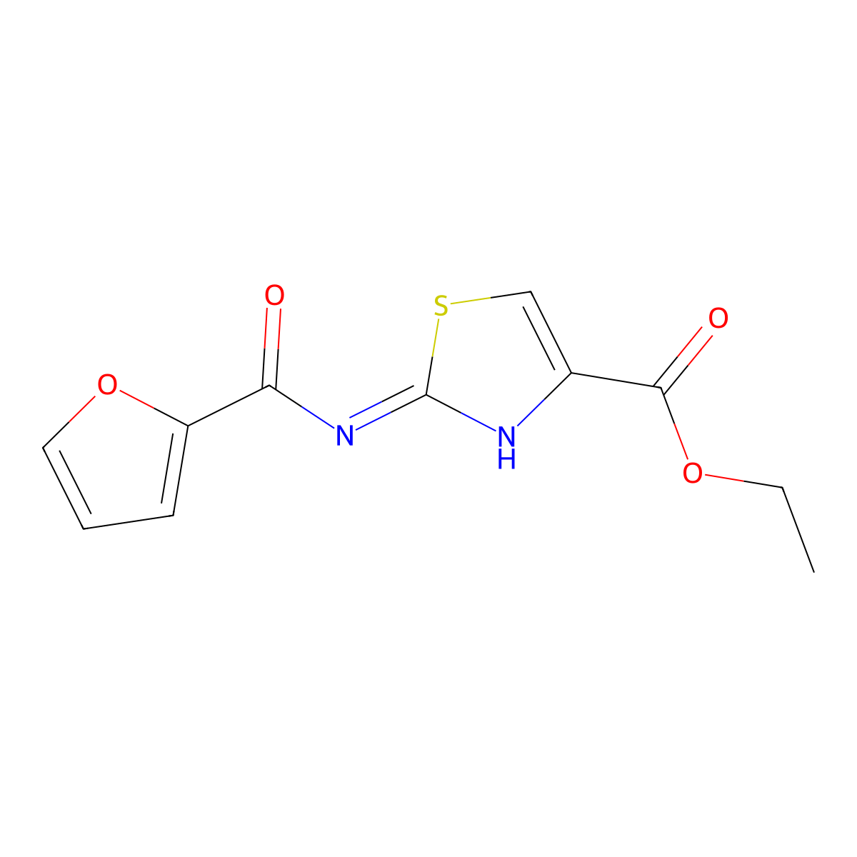 Ethyl 2-(furan-2-carboxamido)thiazole-4-carboxylate molecular structure, CAS 1181896-93-4