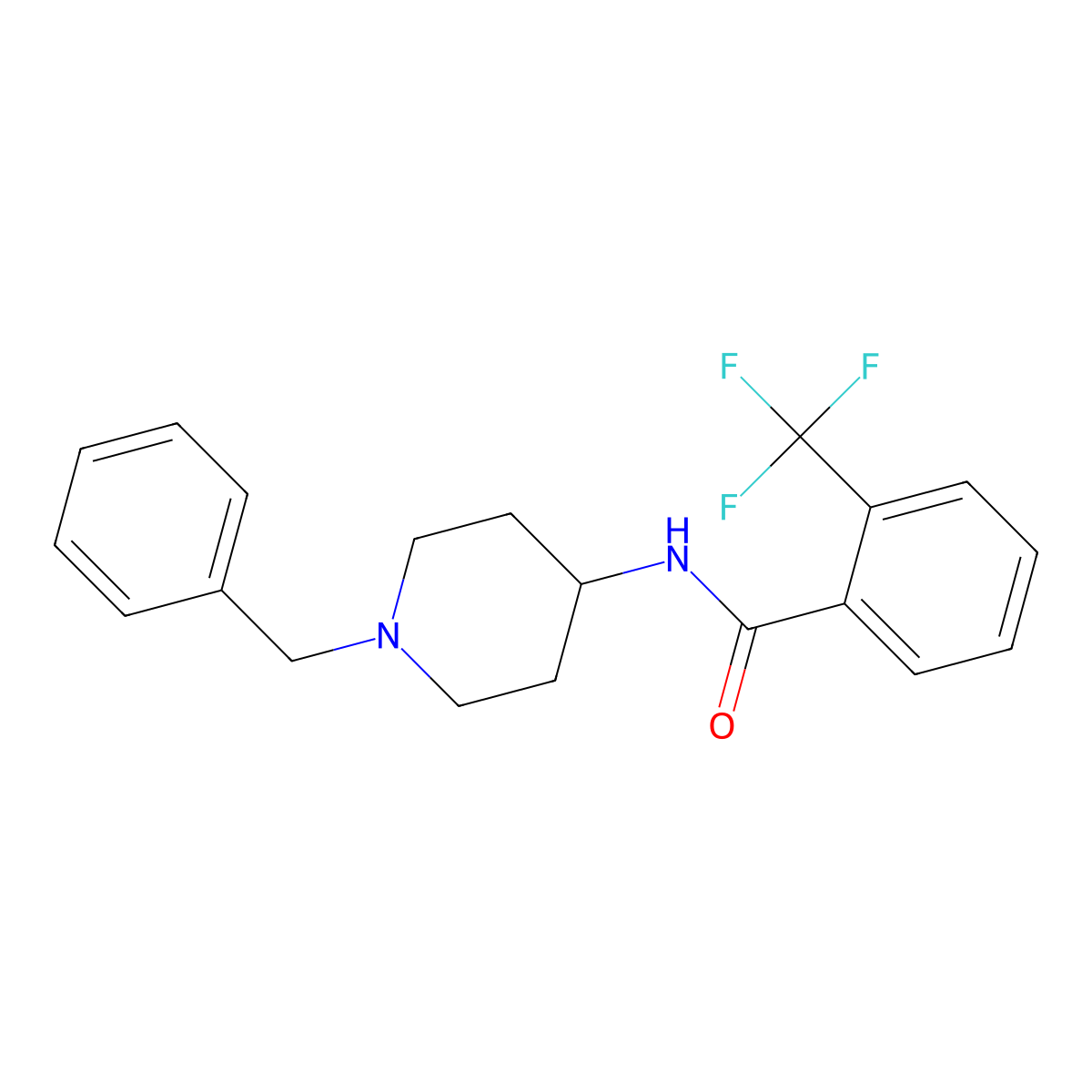 N-(1-benzylpiperidin-4-yl)-2-(trifluoromethyl)benzamide molecular structure, CAS 1181897-41-5