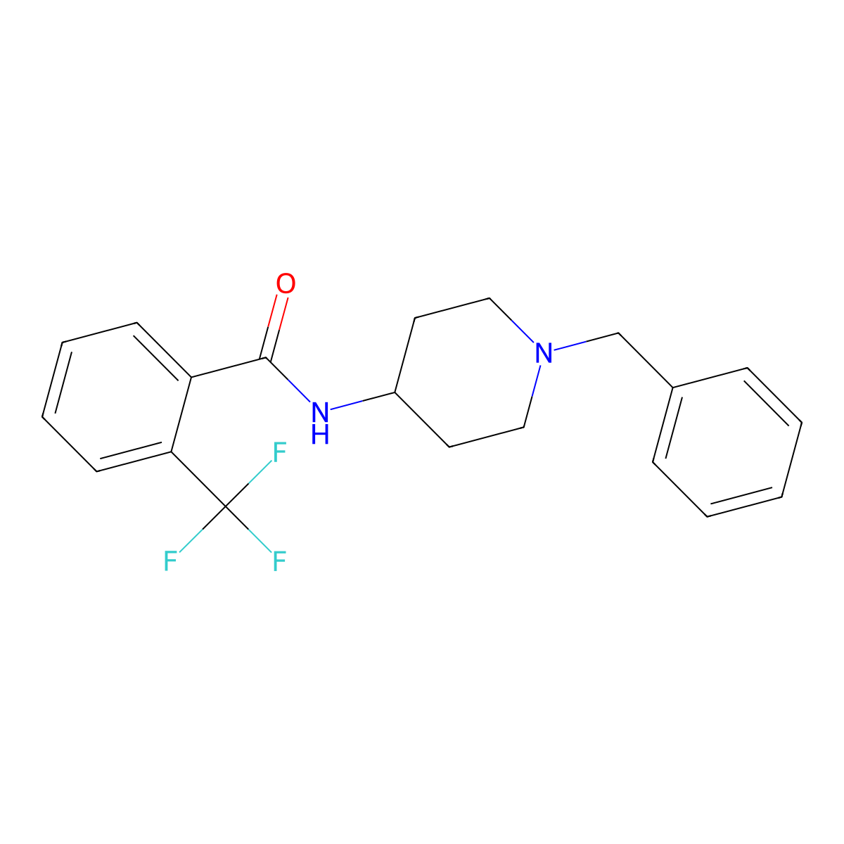 N-(1-benzylpiperidin-4-yl)-2-(trifluoromethyl)benzamide molecular structure, CAS 1181897-41-5