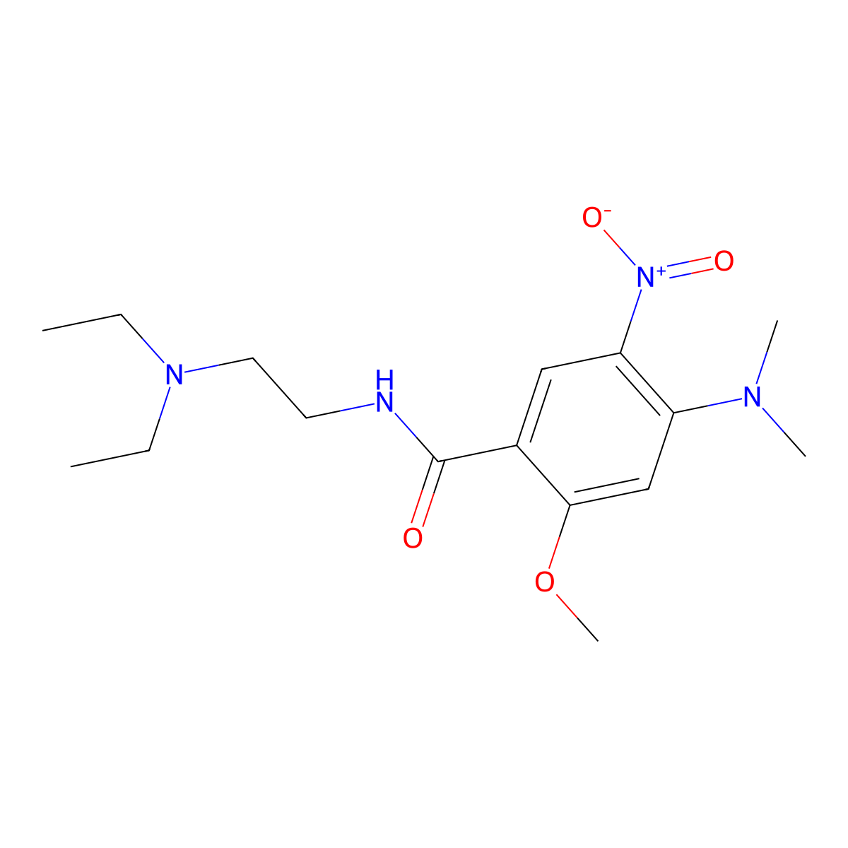 N-[2-(Diethylamino)ethyl]-4-(dimethylamino)-2-methoxy-5-nitrobenzamide molecular structure, CAS 118194-33-5