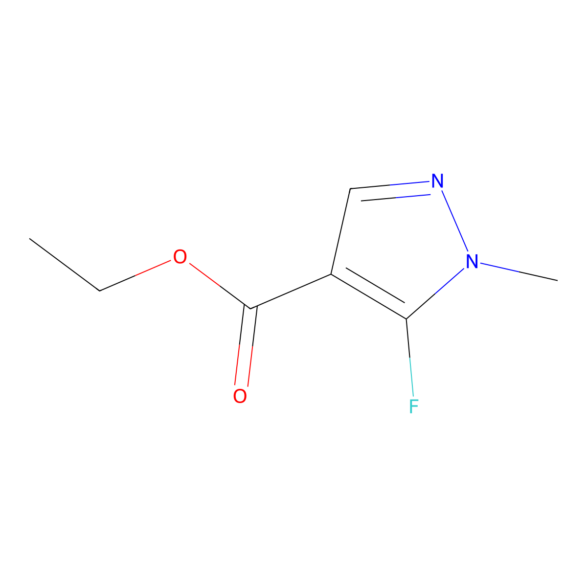Ethyl 5-fluoro-1-methyl-1H-pyrazole-4-carboxylate molecular structure, CAS 118197-43-6