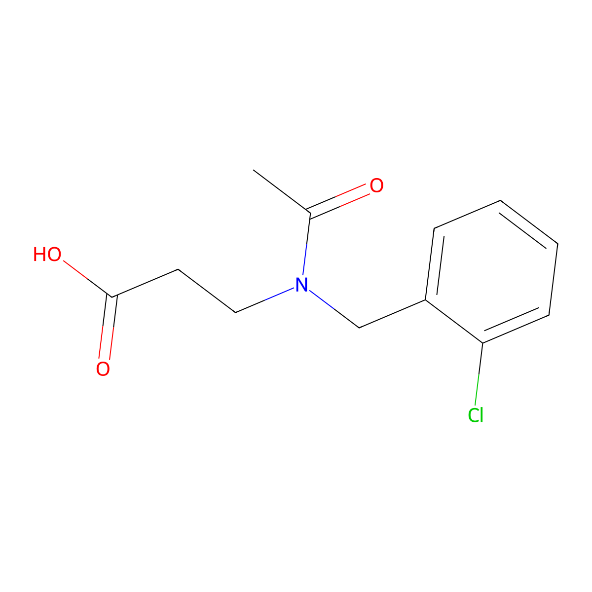 3-{N-[(2-chlorophenyl)methyl]acetamido}propanoic acid molecular structure, CAS 1181973-39-6
