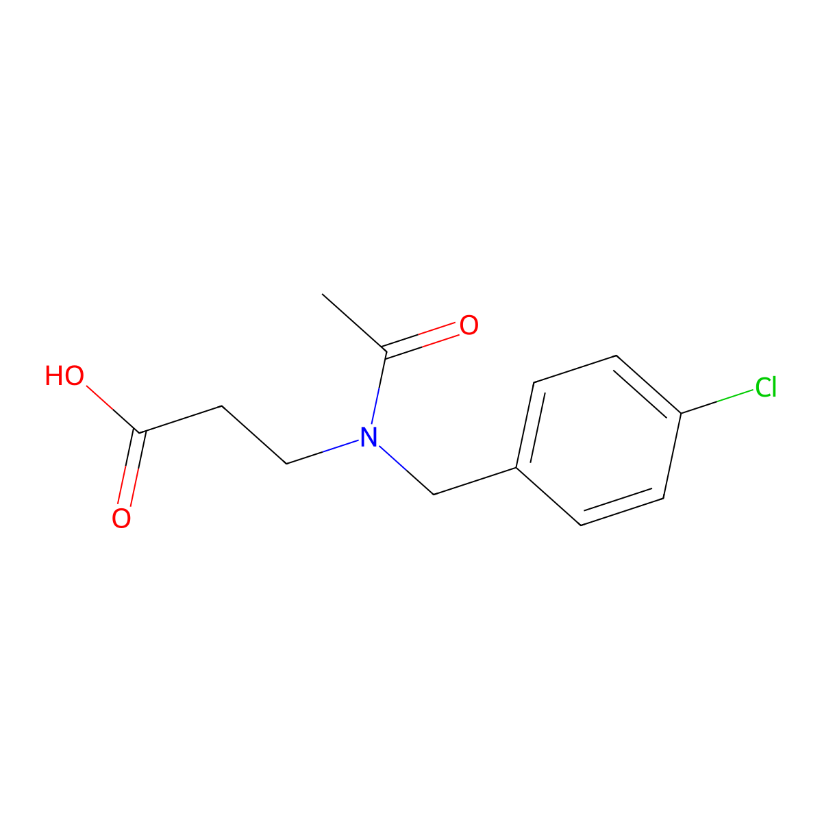 3-{N-[(4-chlorophenyl)methyl]acetamido}propanoic acid molecular structure, CAS 1181973-40-9
