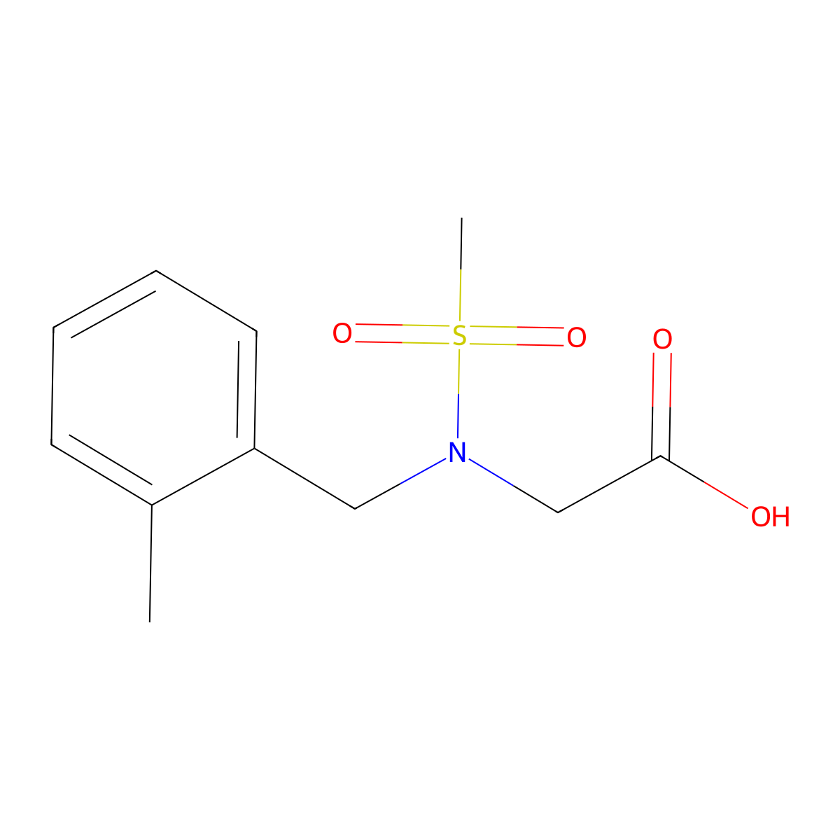 {N-[(2-Methylphenyl)methyl]methanesulfonamido}acetic acid molecular structure, CAS 1181973-93-2