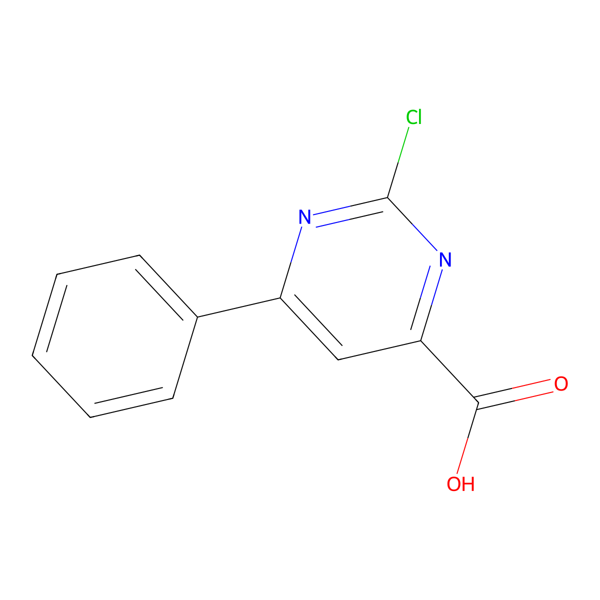 2-Chloro-6-phenylpyrimidine-4-carboxylic acid molecular structure, CAS 1181985-99-8