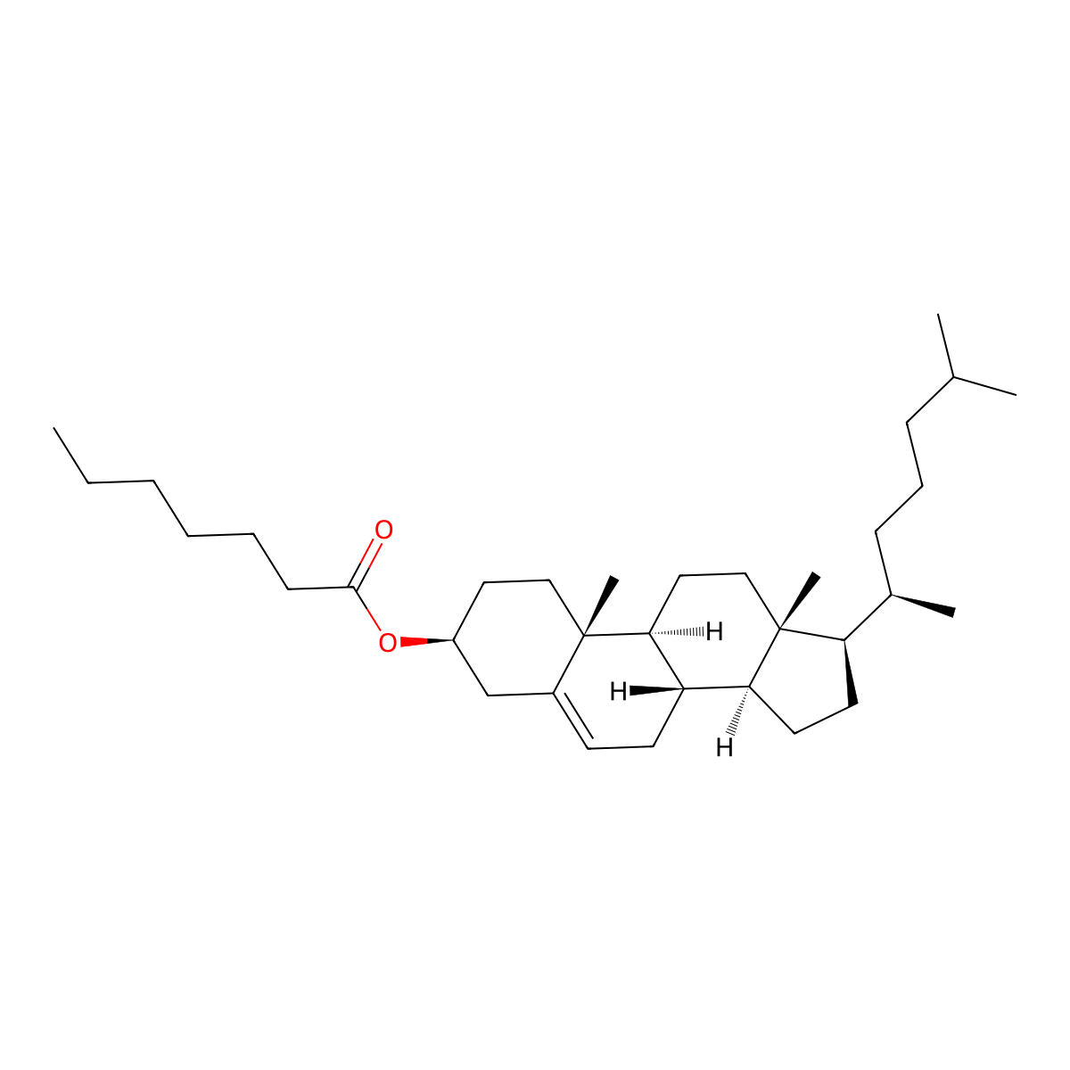 Cholesteryl heptanoate molecular structure, CAS 1182-07-6
