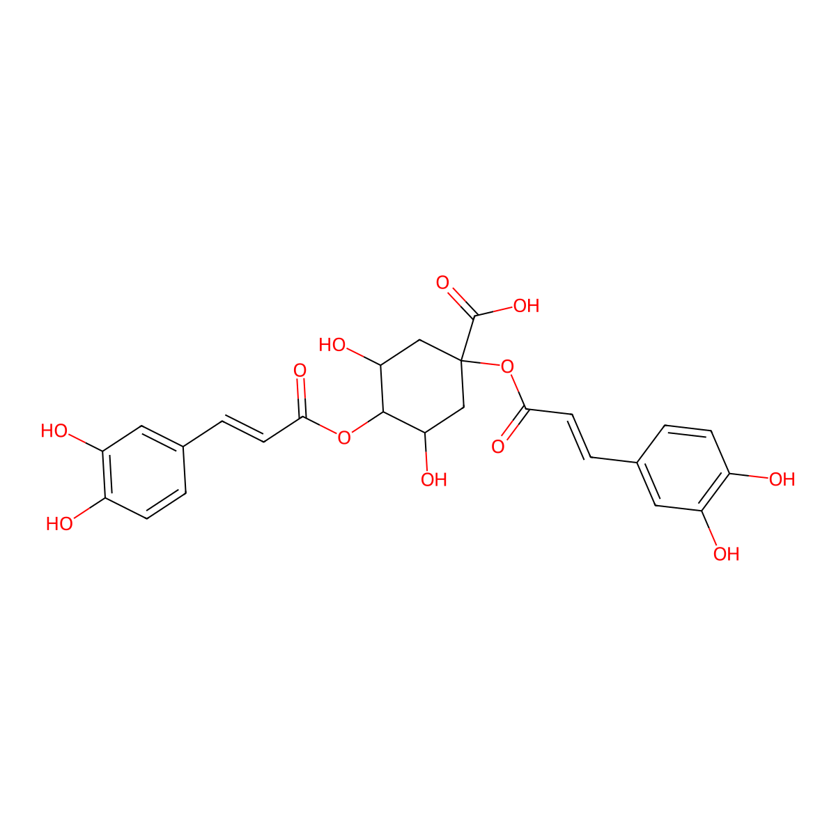 1,4-Dicaffeoylquinic acid molecular structure, CAS 1182-34-9