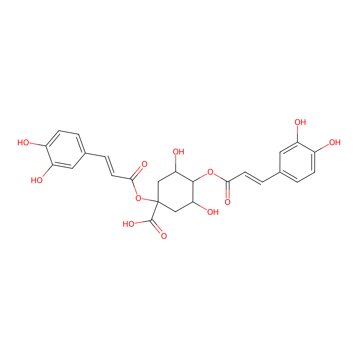 1,4-Dicaffeoylquinic acid molecular structure, CAS 1182-34-9