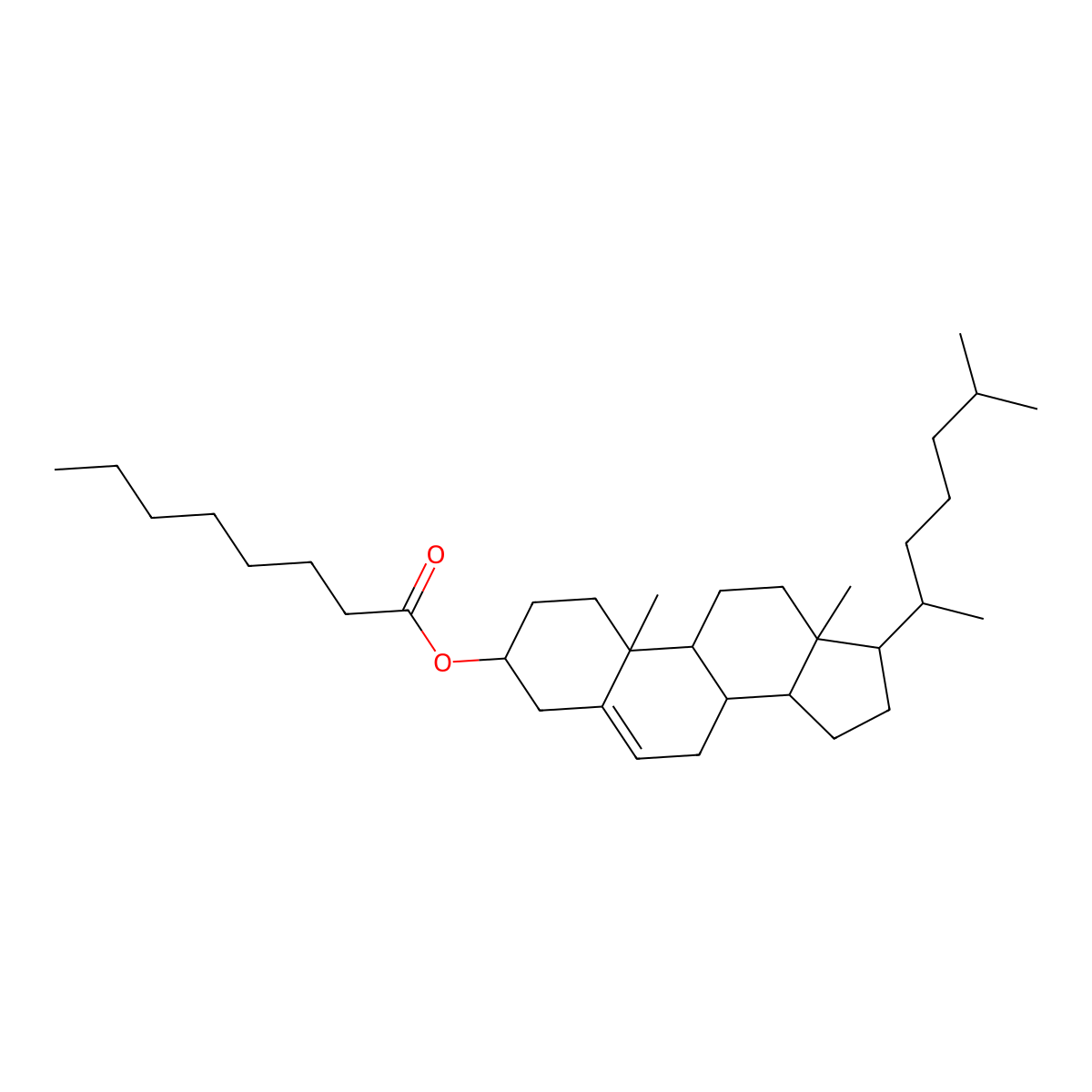 Cholesteryl caprylate molecular structure, CAS 1182-42-9