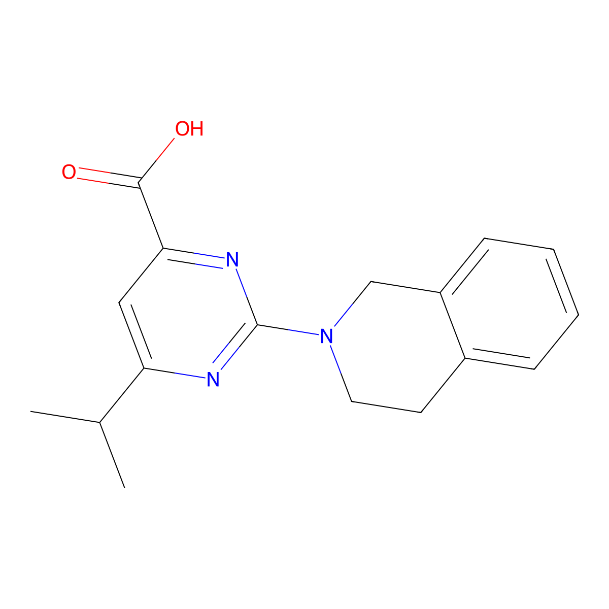 2-(3,4-Dihydroisoquinolin-2(1H)-yl)-6-isopropylpyrimidine-4-carboxylic acid molecular structure, CAS 1182002-05-6