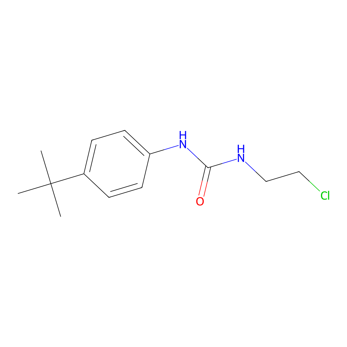 4-tert-Butyl-(3-(2-chloroethyl)ureido)benzene molecular structure, CAS 118202-59-8