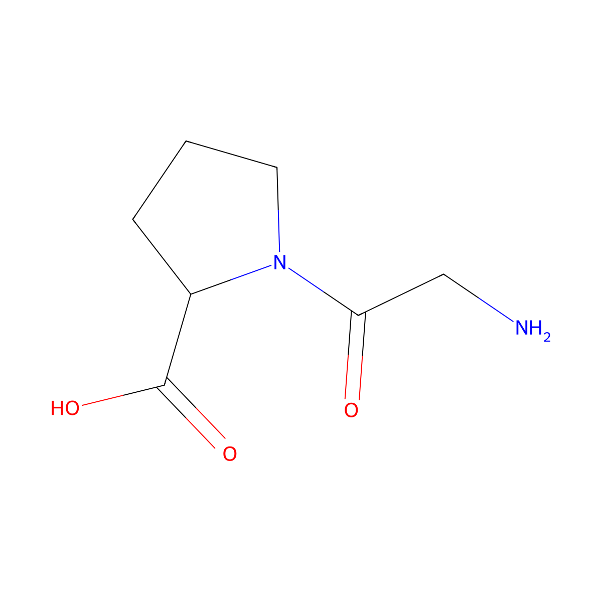 N-Glycyl-DL-proline molecular structure, CAS 118203-80-8