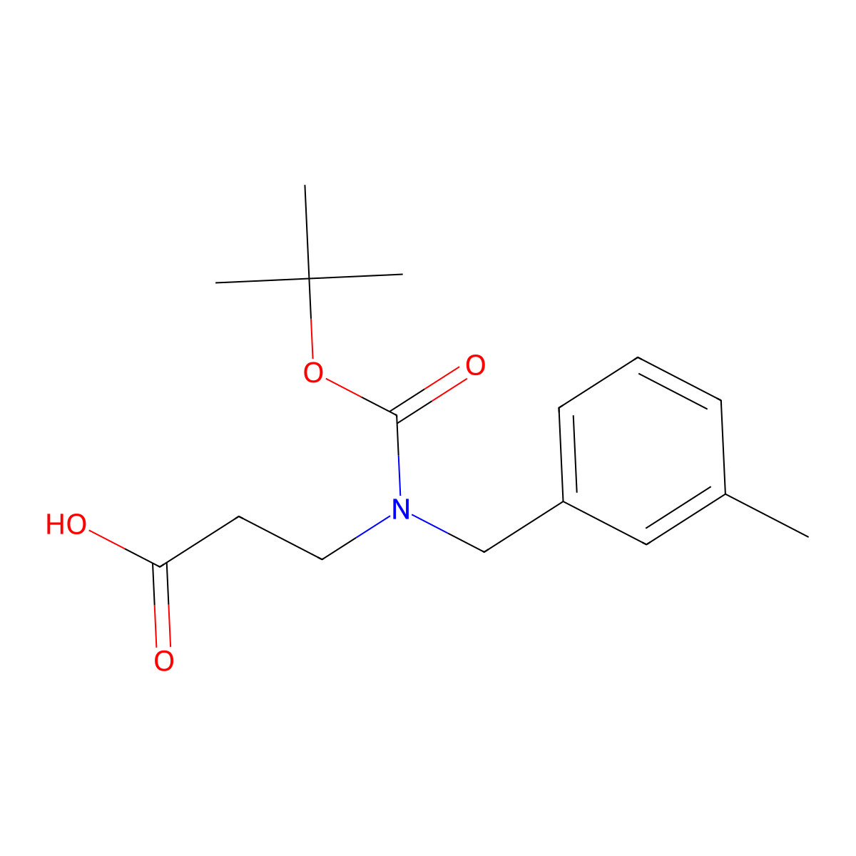 3-{[(Tert-butoxy)carbonyl][(3-methylphenyl)methyl]amino}propanoic acid molecular structure, CAS 1182038-72-7