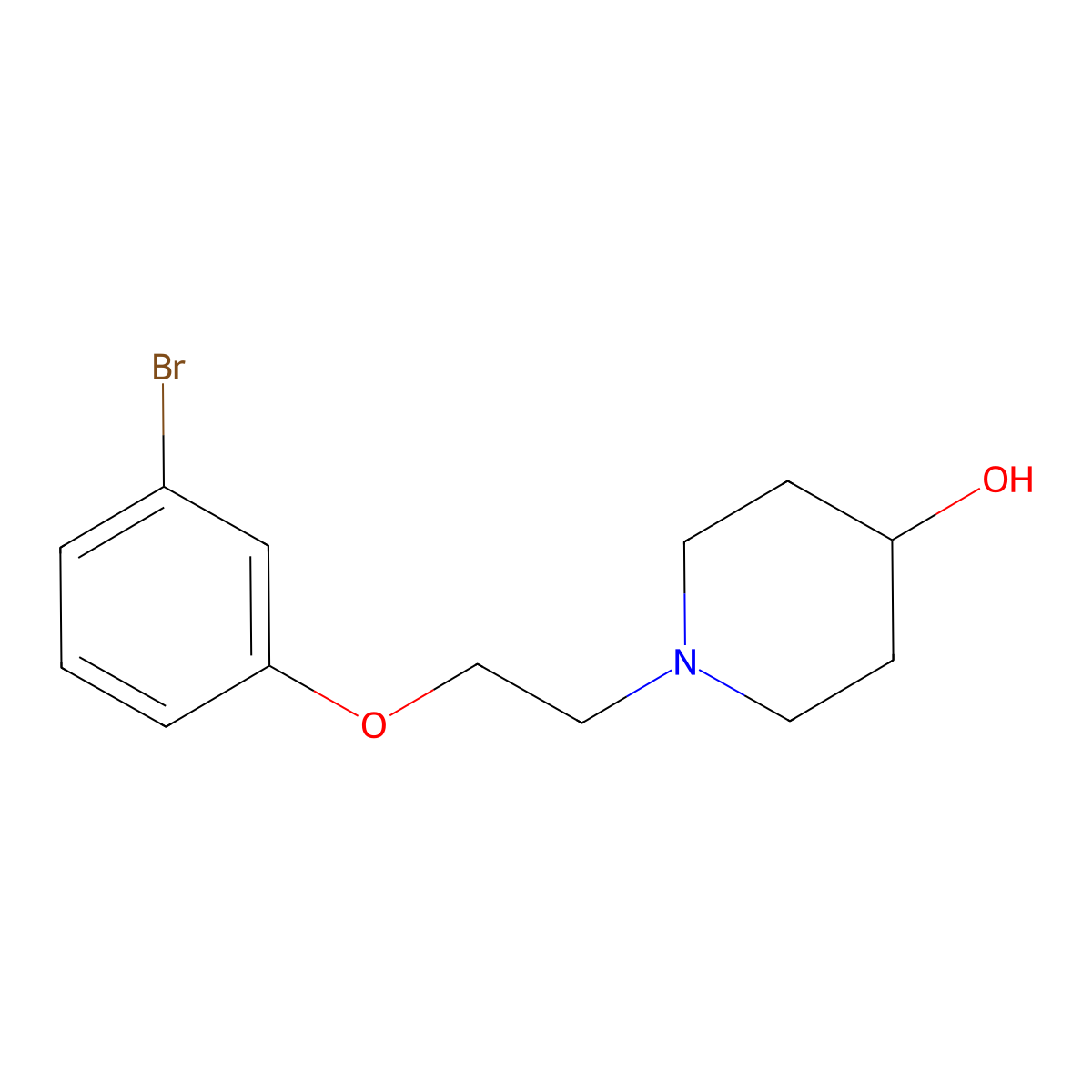 1-(2-(3-Bromophenoxy)ethyl)piperidin-4-ol molecular structure, CAS 1182071-21-1