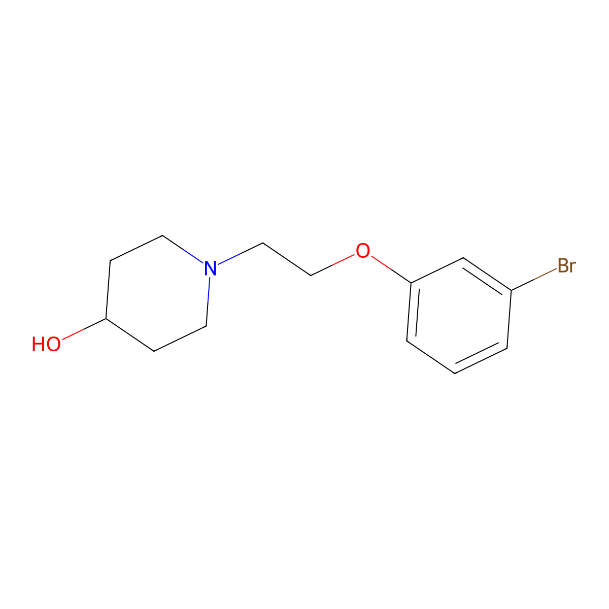 1-(2-(3-Bromophenoxy)ethyl)piperidin-4-ol molecular structure, CAS 1182071-21-1