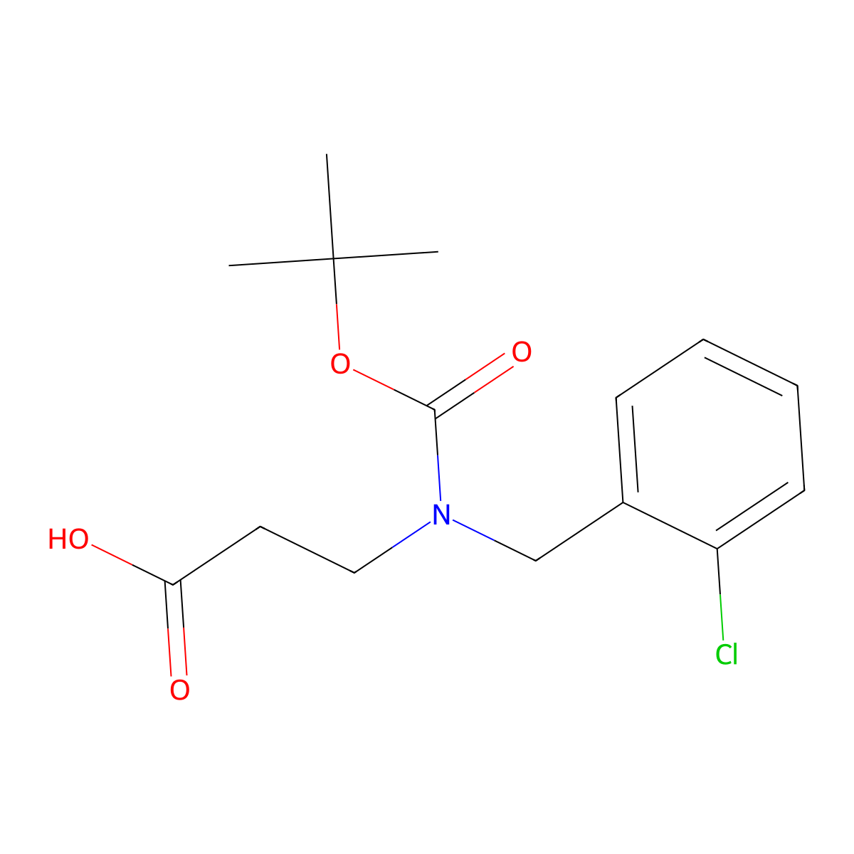 3-{[(Tert-butoxy)carbonyl][(2-chlorophenyl)methyl]amino}propanoic acid molecular structure, CAS 1182127-75-8