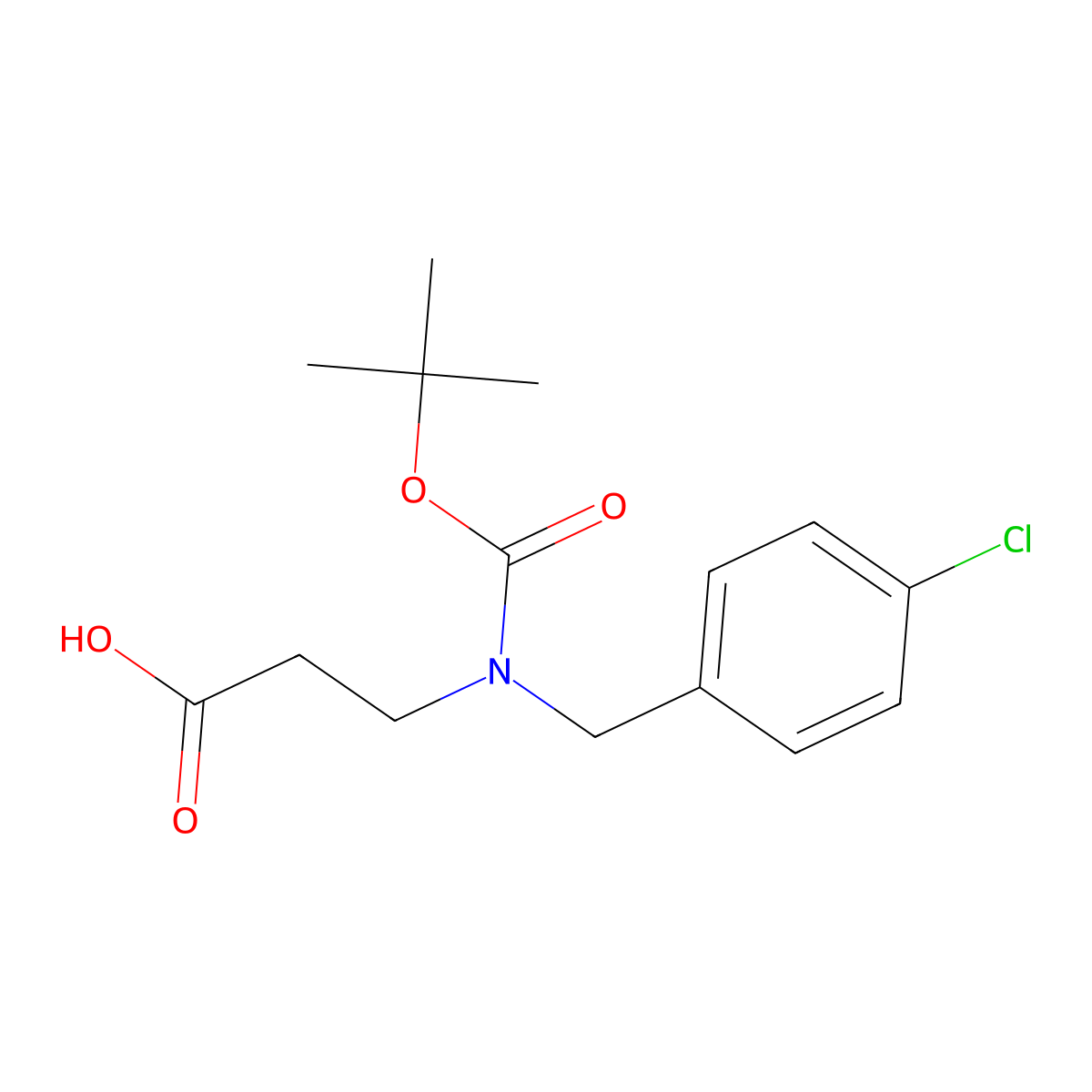 3-{[(Tert-butoxy)carbonyl][(4-chlorophenyl)methyl]amino}propanoic acid molecular structure, CAS 1182127-78-1