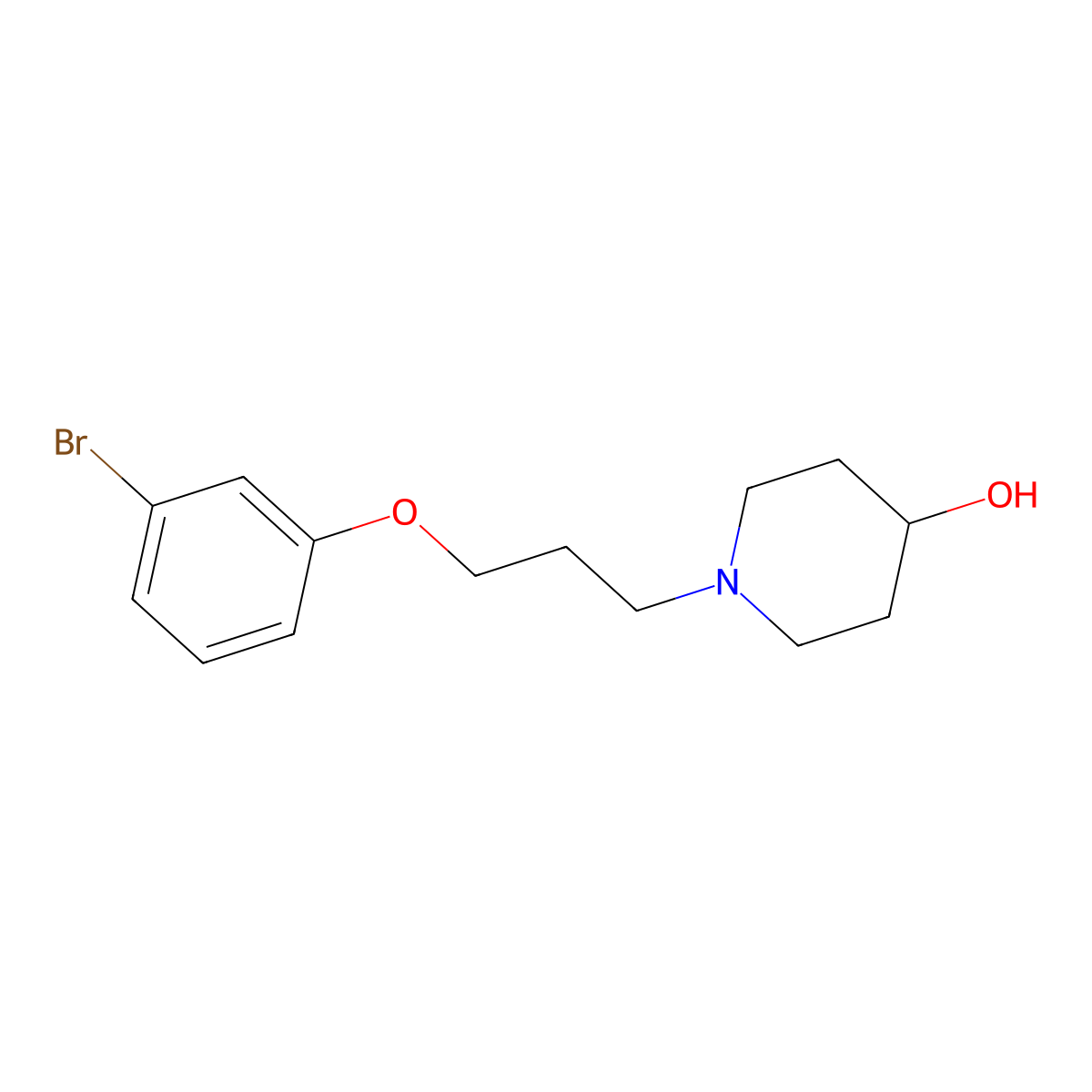 1-(3-(3-Bromophenoxy)propyl)piperidin-4-ol molecular structure, CAS 1182128-24-0