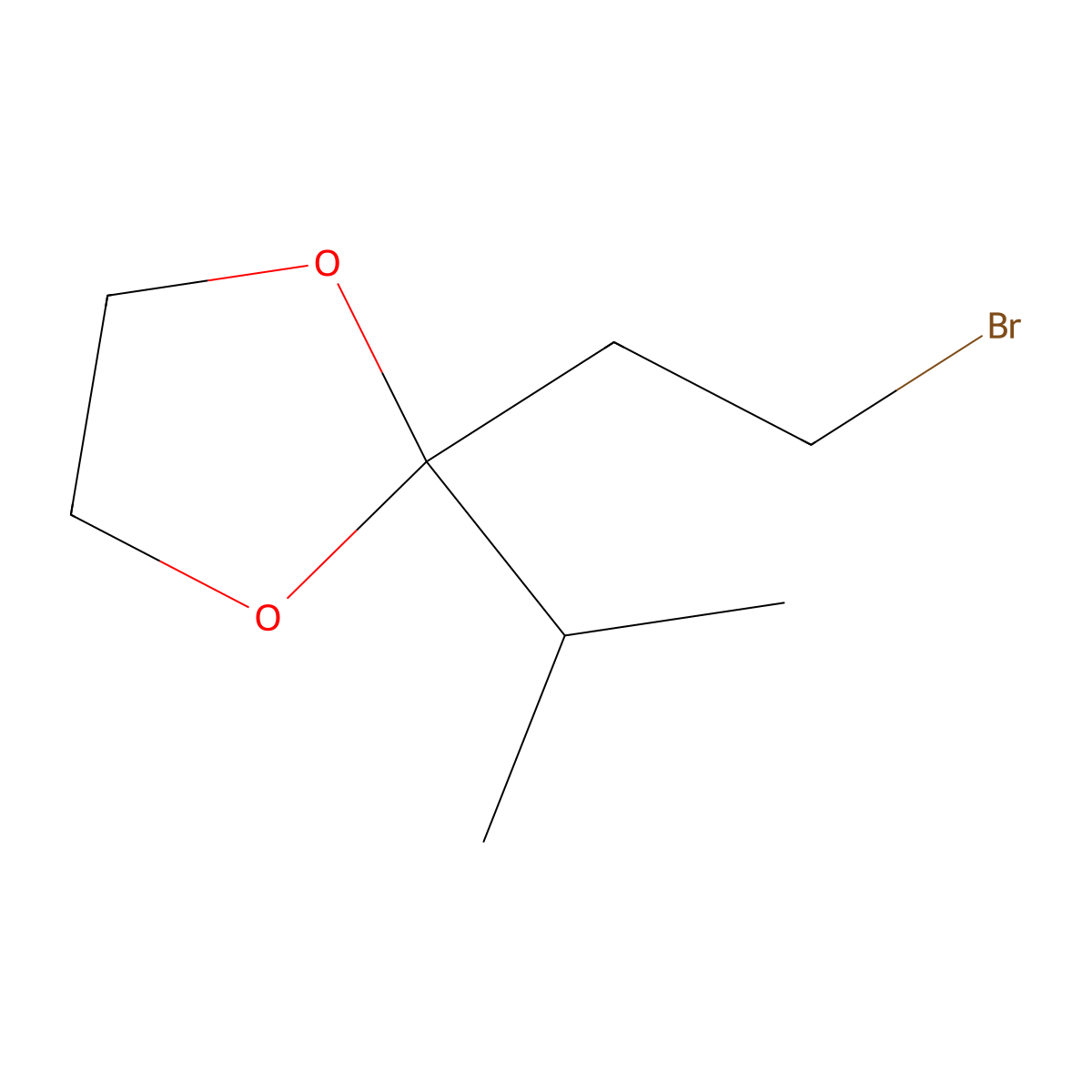 2-(2-Bromoethyl)-2-(propan-2-yl)-1,3-dioxolane molecular structure, CAS 118214-77-0