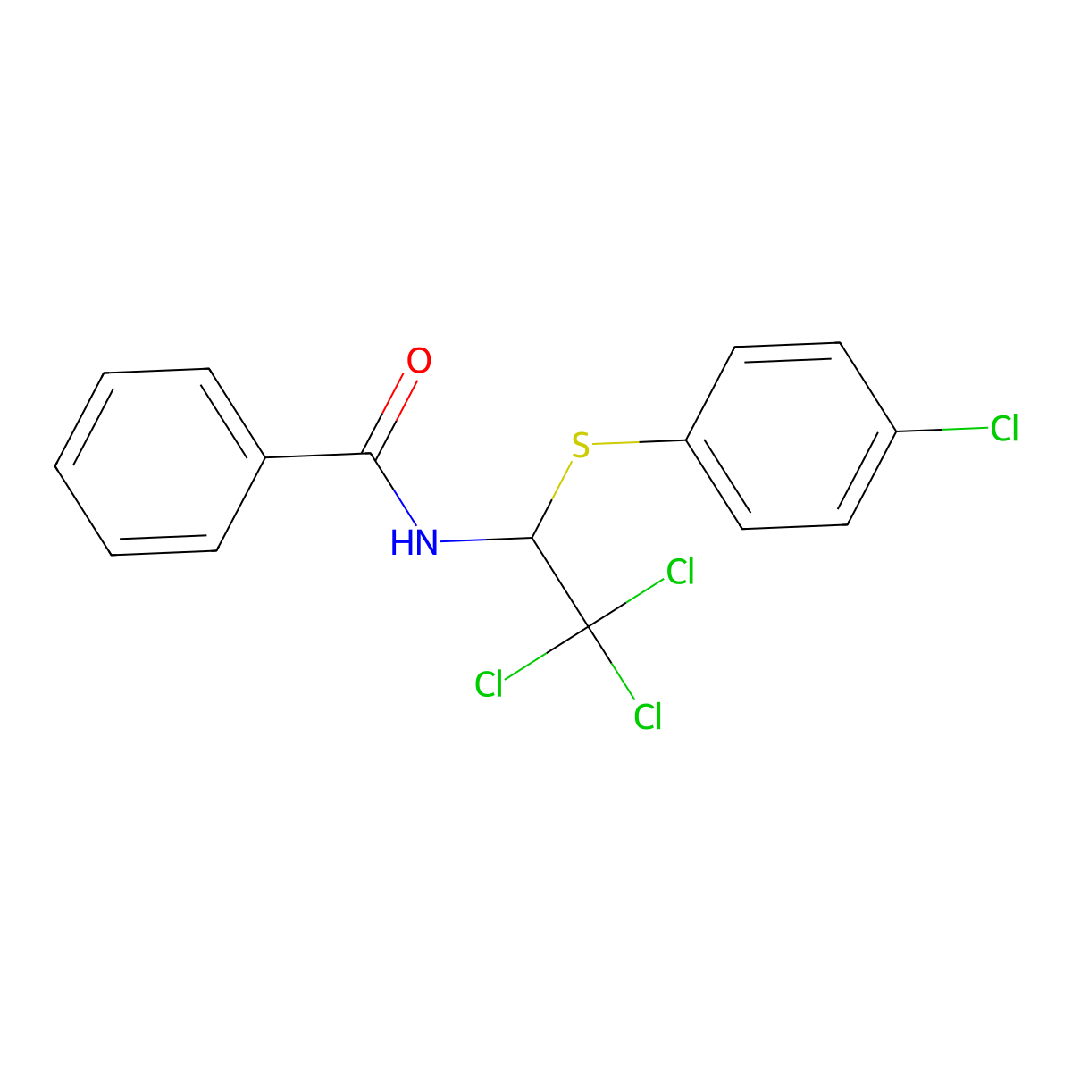 N-[2,2,2-trichloro-1-(4-chlorophenyl)sulfanylethyl]benzamide molecular structure, CAS 118215-82-0