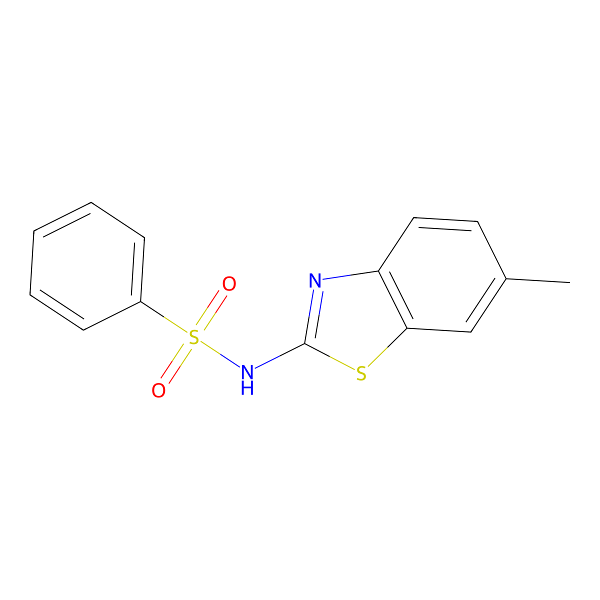 N-(6-methylbenzo[d]thiazol-2-yl)benzenesulfonamide molecular structure, CAS 118221-32-2