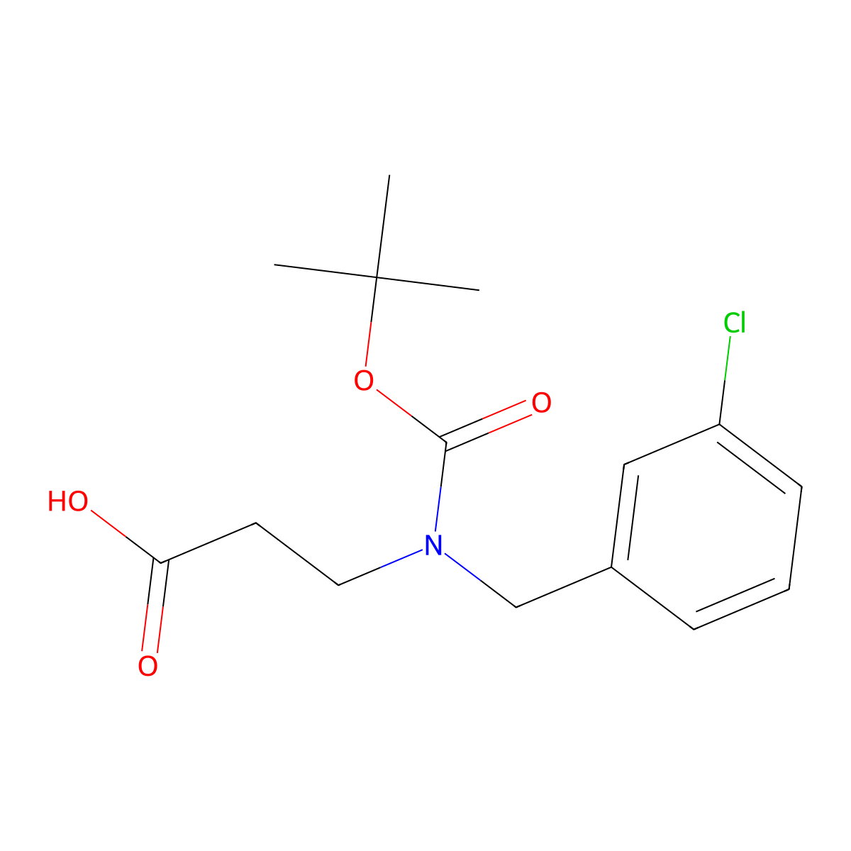 3-{[(Tert-butoxy)carbonyl][(3-chlorophenyl)methyl]amino}propanoic acid molecular structure, CAS 1182210-36-1