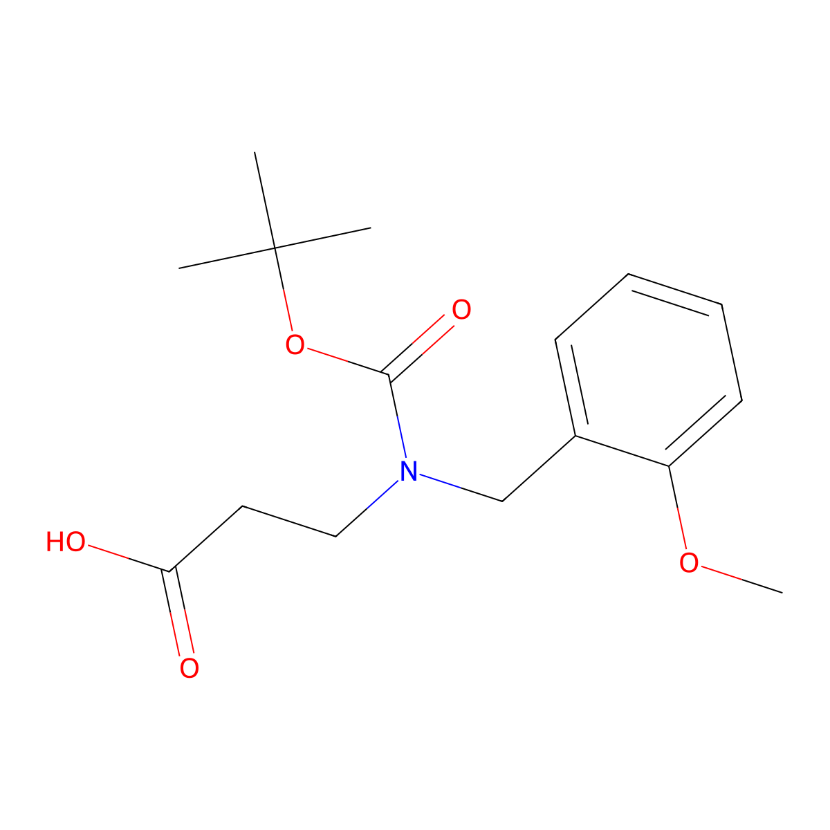 3-{[(Tert-butoxy)carbonyl][(2-methoxyphenyl)methyl]amino}propanoic acid molecular structure, CAS 1182227-74-2