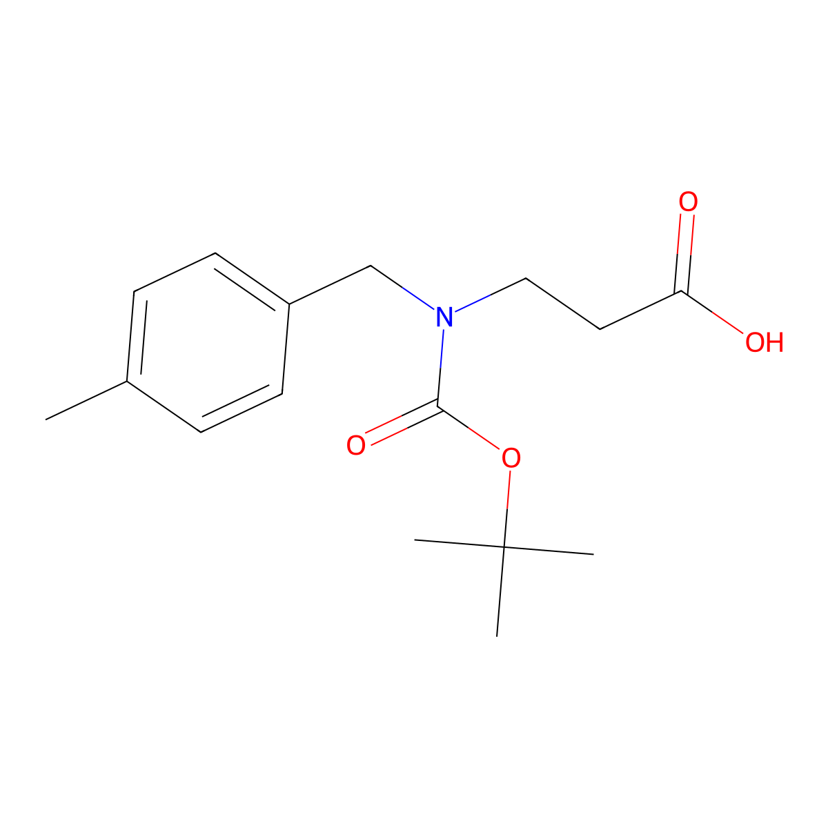 3-{[(Tert-butoxy)carbonyl][(4-methylphenyl)methyl]amino}propanoic acid molecular structure, CAS 1182239-01-5