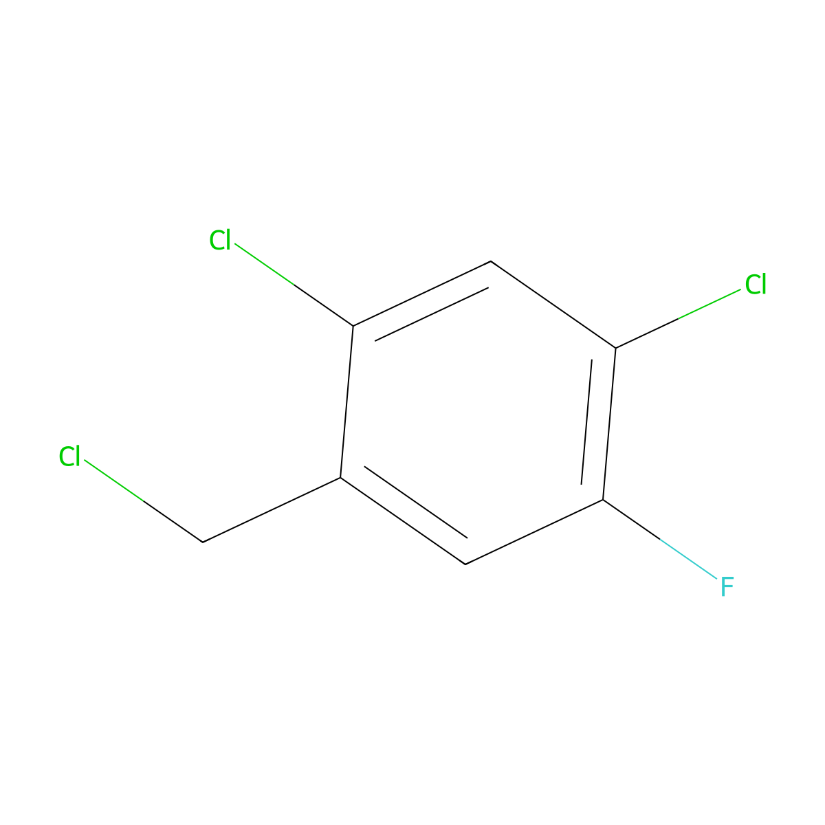 1,5-Dichloro-2-(chloromethyl)-4-fluorobenzene molecular structure, CAS 1182247-58-0