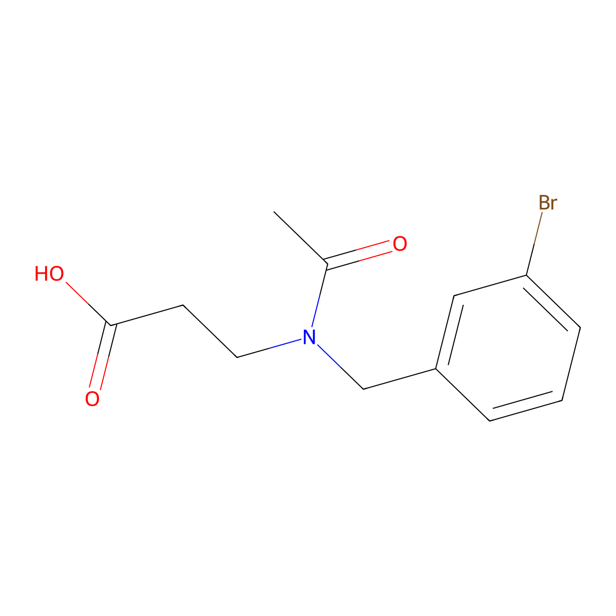 3-{N-[(3-bromophenyl)methyl]acetamido}propanoic acid molecular structure, CAS 1182267-96-4