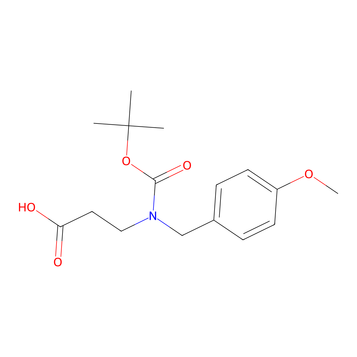 3-{[(Tert-butoxy)carbonyl][(4-methoxyphenyl)methyl]amino}propanoic acid molecular structure, CAS 1182272-56-5