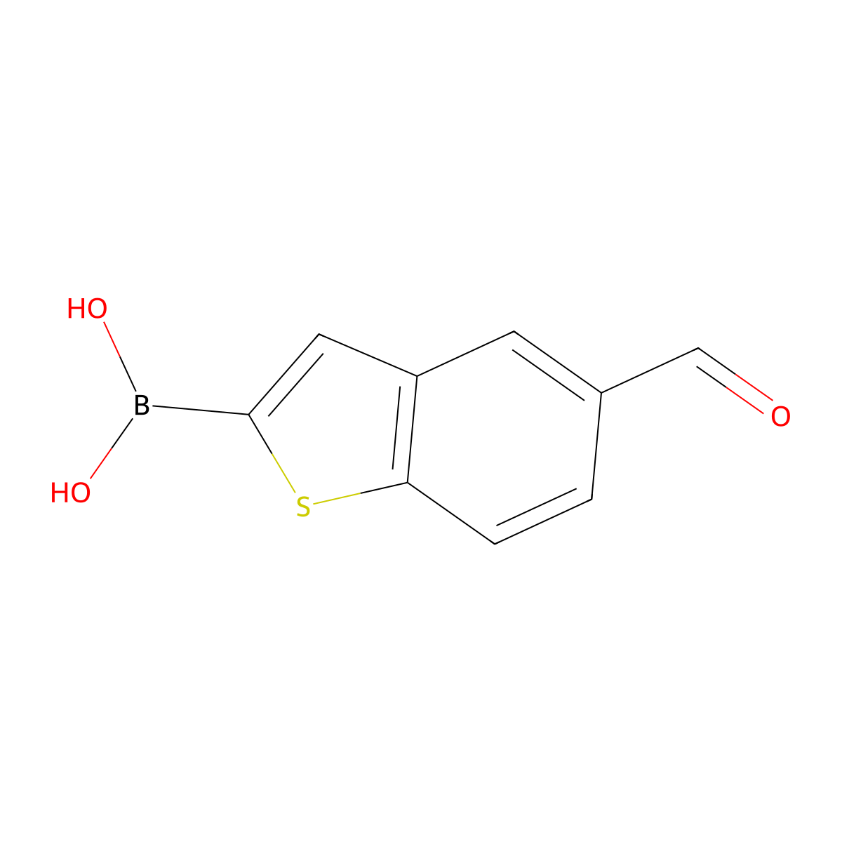 (5-Formylbenzo[b]thiophen-2-yl)boronic acid molecular structure, CAS 1182272-63-4