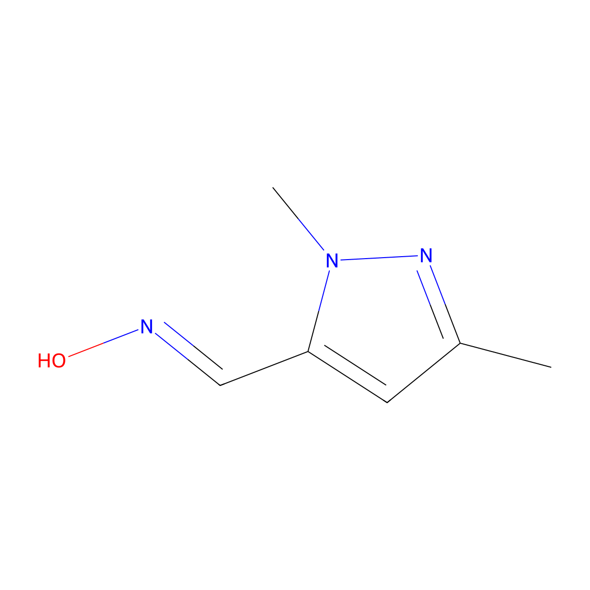 N-[(1,3-dimethyl-1H-pyrazol-5-yl)methylidene]hydroxylamine molecular structure, CAS 1182281-77-1