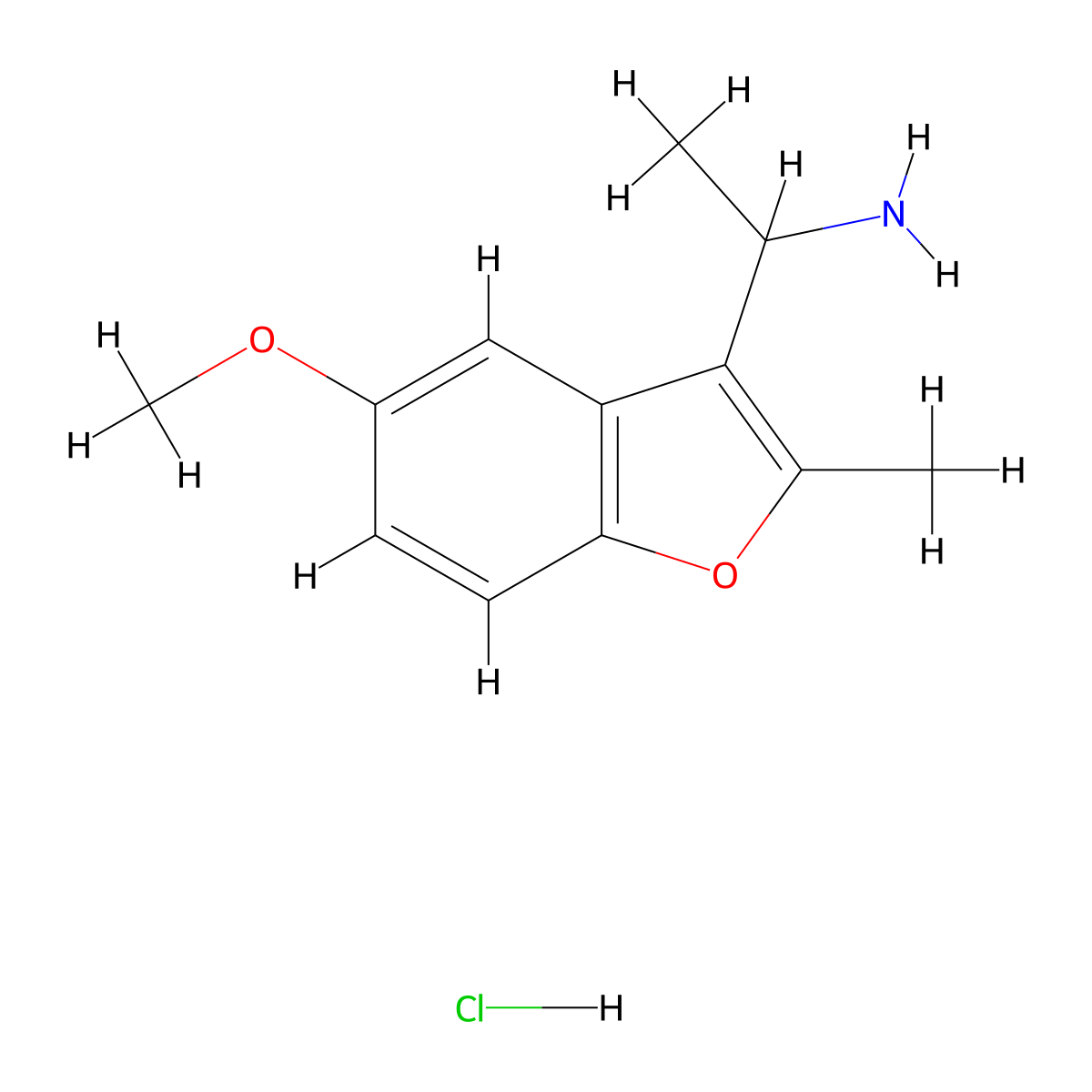 1-(5-Methoxy-2-methyl-1-benzofuran-3-yl)ethanamine hydrochloride molecular structure, CAS 1182284-36-1