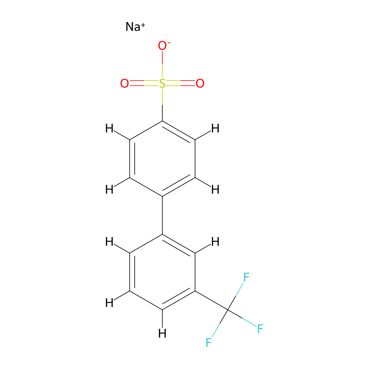 Sodium 3'-(trifluoromethyl)-[1,1'-biphenyl]-4-sulfonate molecular structure, CAS 1182284-43-0