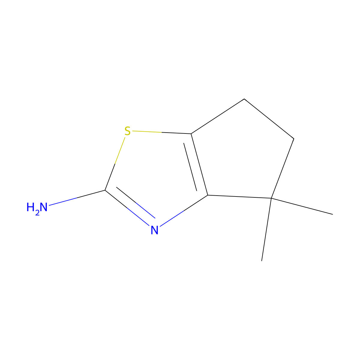 4,4-dimethyl-4H,5H,6H-cyclopenta[d][1,3]thiazol-2-amine molecular structure, CAS 1182284-47-4