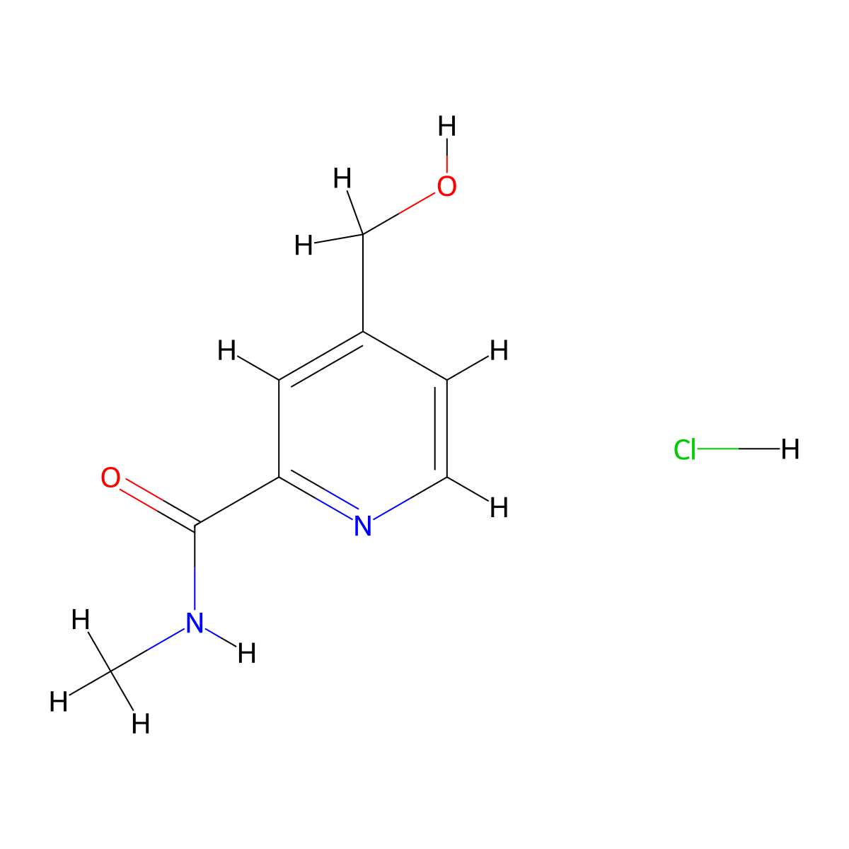 2-Methylaminocarbonyl-4-pyridylcarbinol hydrochloride molecular structure, CAS 1182334-19-5