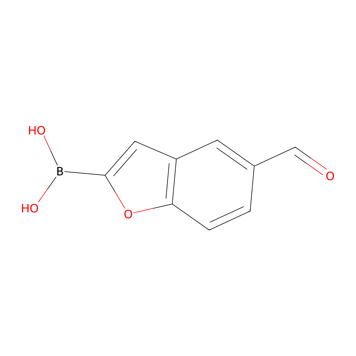 (5-Formyl-1-benzofuran-2-yl)boronic acid molecular structure, CAS 1182345-30-7