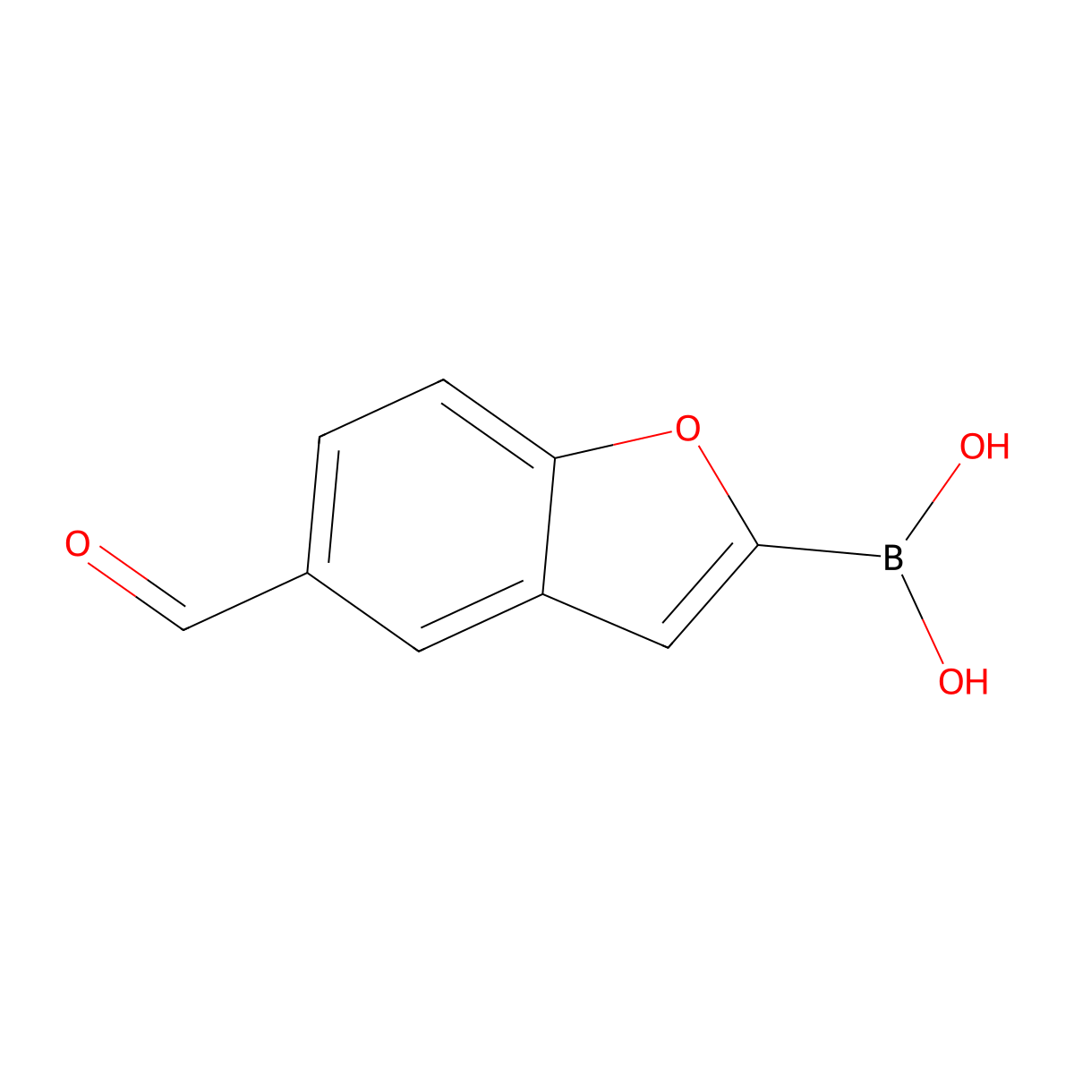 (5-Formyl-1-benzofuran-2-yl)boronic acid molecular structure, CAS 1182345-30-7