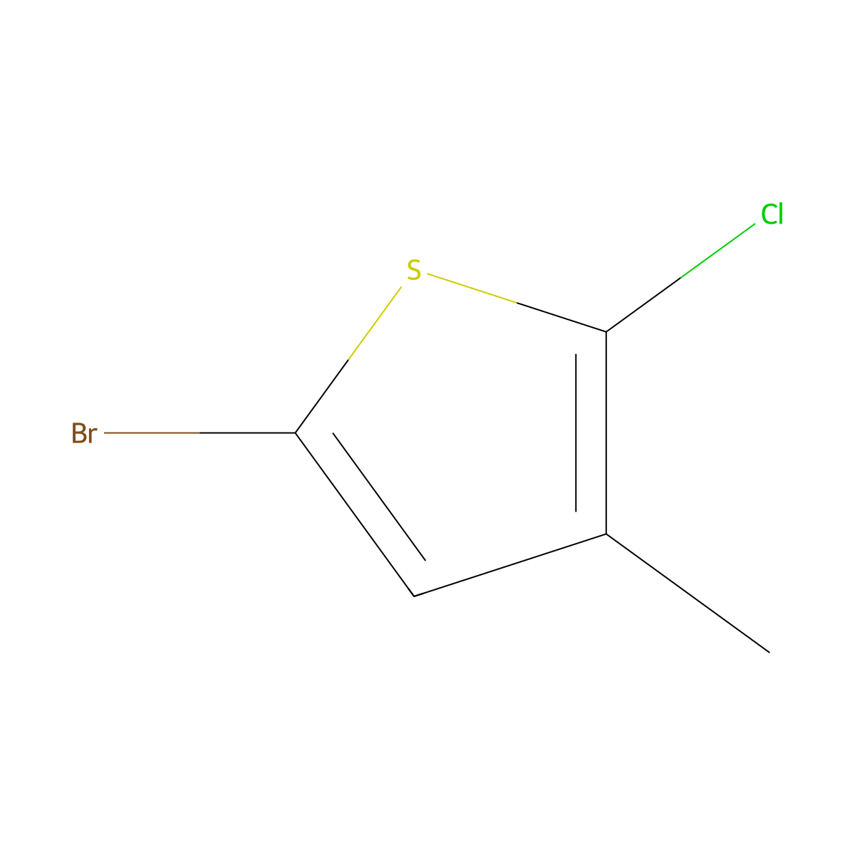 5-Bromo-2-chloro-3-methylthiophene molecular structure, CAS 1182346-30-0