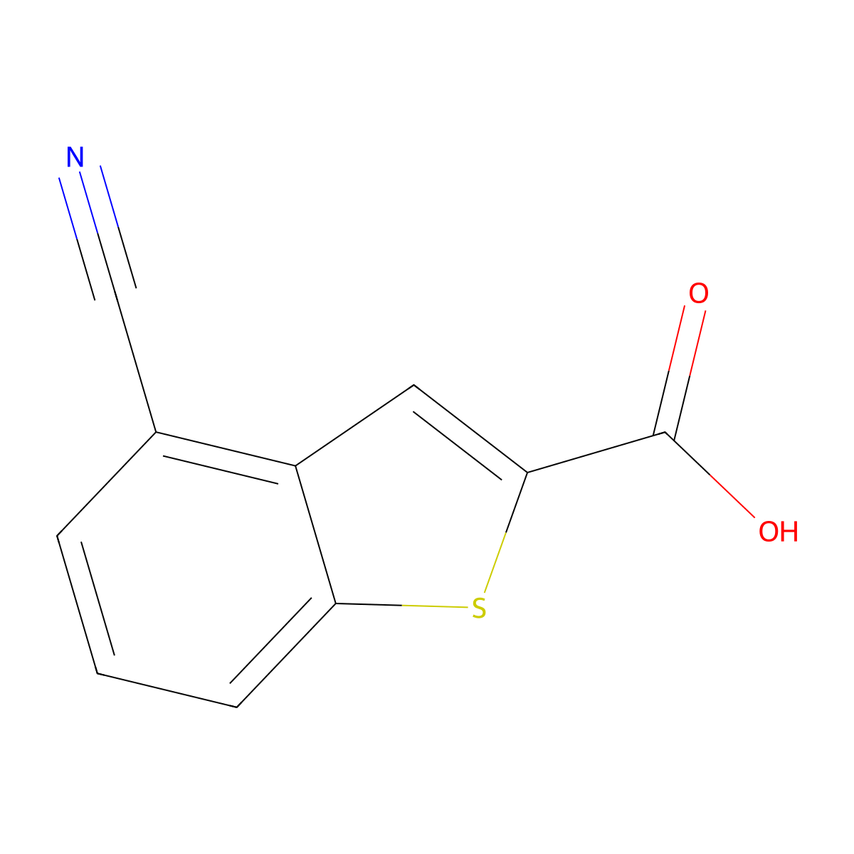 4-Cyanobenzo[b]thiophene-2-carboxylic acid molecular structure, CAS 1182349-12-7