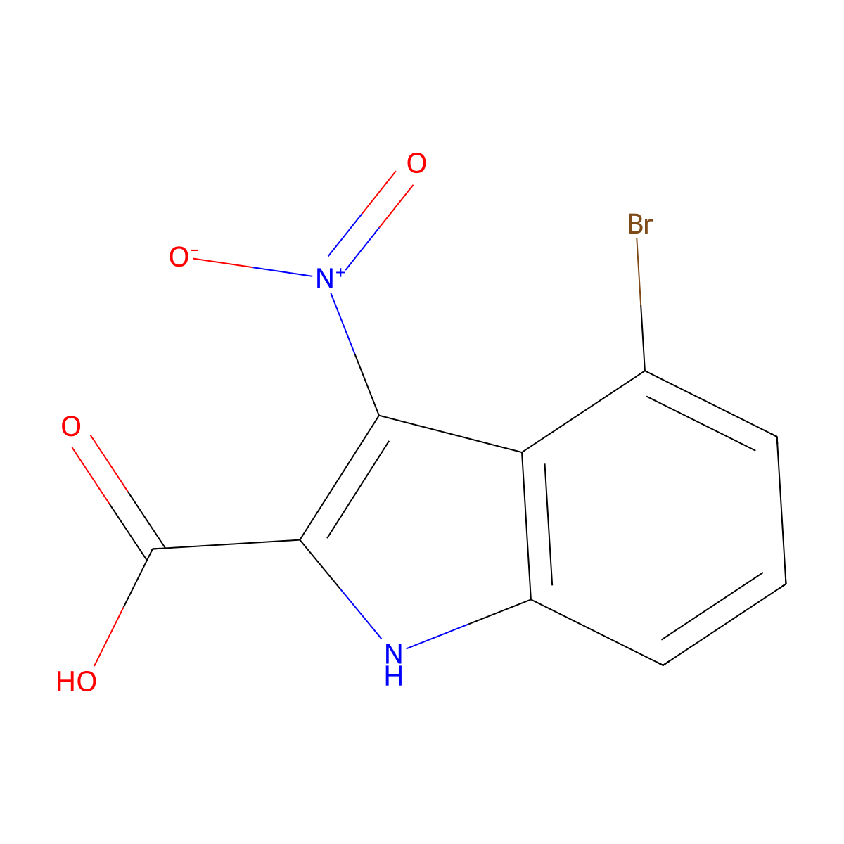 4-bromo-3-nitro-1H-indole-2-carboxylic acid molecular structure, CAS 1182349-33-2