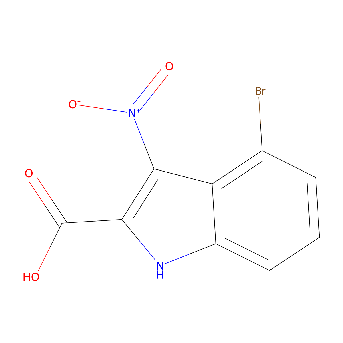 4-bromo-3-nitro-1H-indole-2-carboxylic acid molecular structure, CAS 1182349-33-2