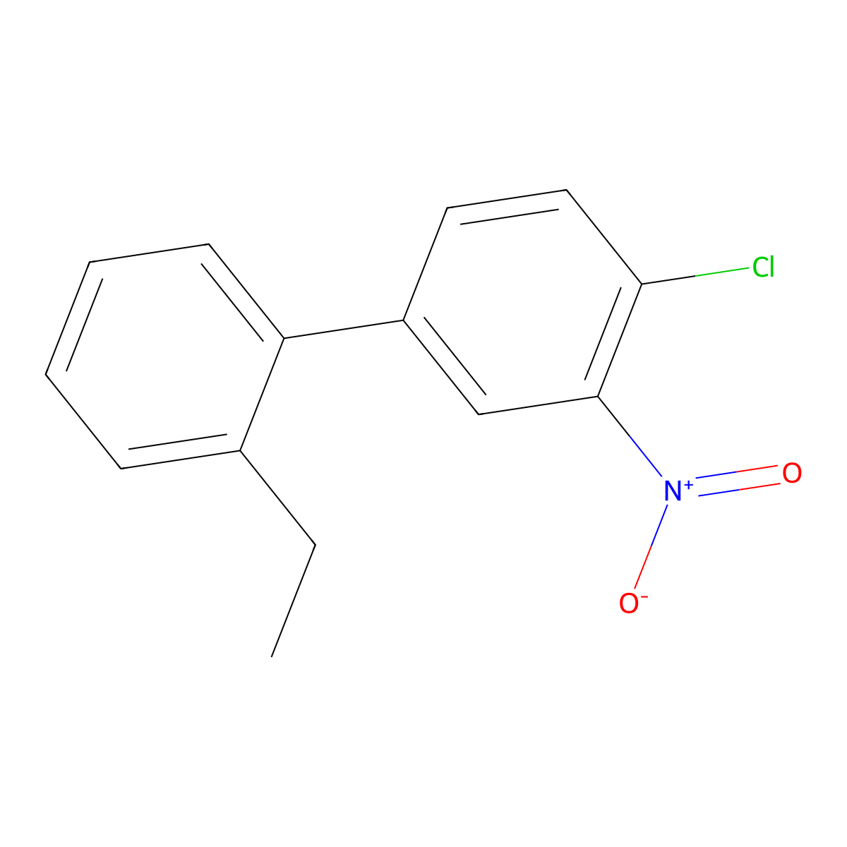 4'-Chloro-2-ethyl-3'-nitro-1,1'-biphenyl molecular structure, CAS 1182349-34-3