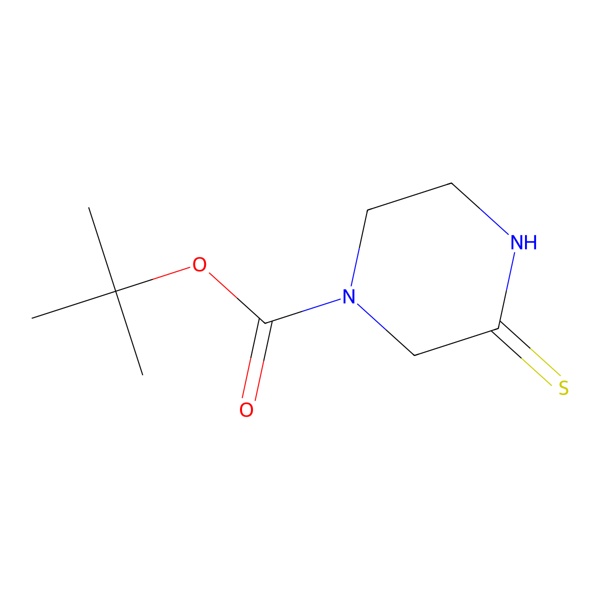 Tert-butyl 3-thioxopiperazine-1-carboxylate molecular structure, CAS 1182359-40-5