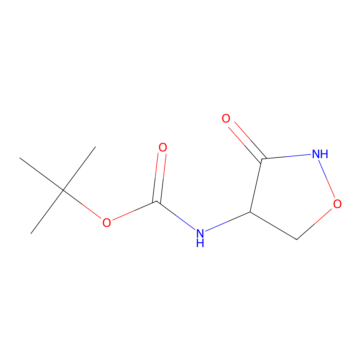 tert-butyl N-[(4S)-3-oxo-1,2-oxazolidin-4-yl]carbamate molecular structure, CAS 118236-32-1