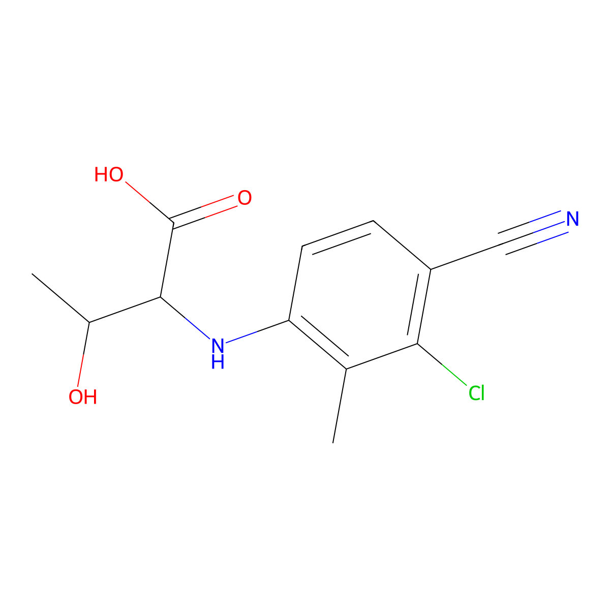 (3-Chloro-4-cyano-2-methylphenyl)-D-threonine molecular structure, CAS 1182366-63-7