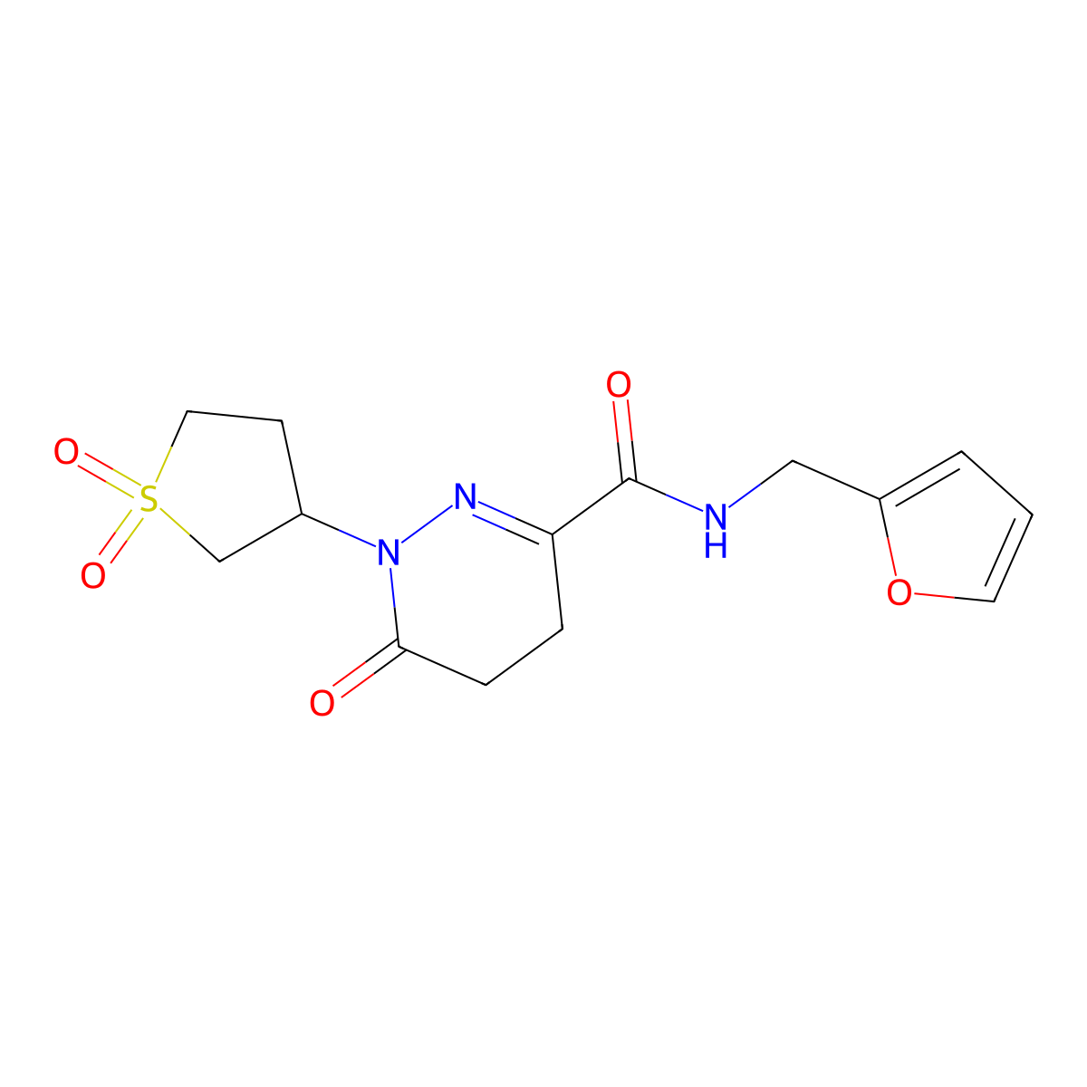 1-(1,1-dioxidotetrahydrothiophen-3-yl)-N-(furan-2-ylmethyl)-6-oxo-1,4,5,6-tetrahydropyridazine-3-carboxamide molecular structure, CAS 1182417-53-3
